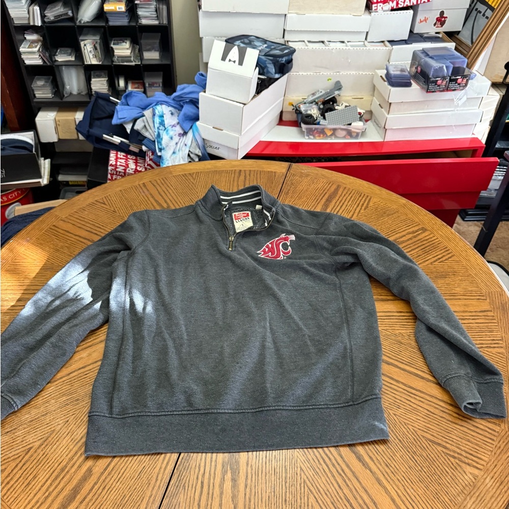 League Washington State Charcoal Zip-Up Men's Sweater